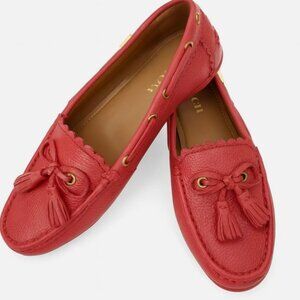 Coach FG1270 Red Bow Scalloped Tassel Loafer - Size US 11